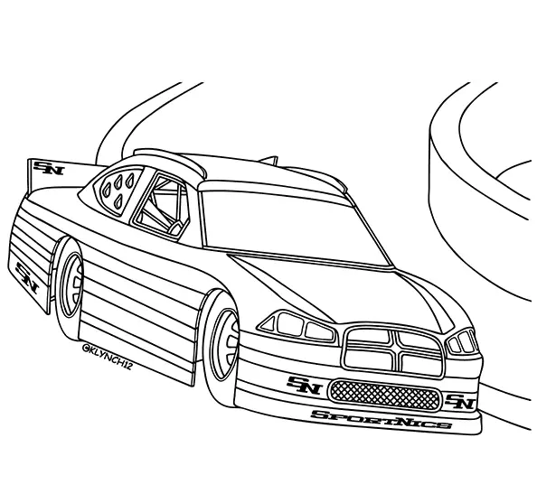 Coches Carreras Para Colorear 19