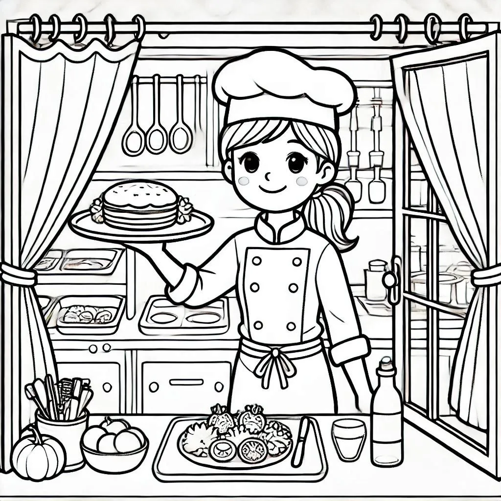 Restaurant Coloring Pages 14
