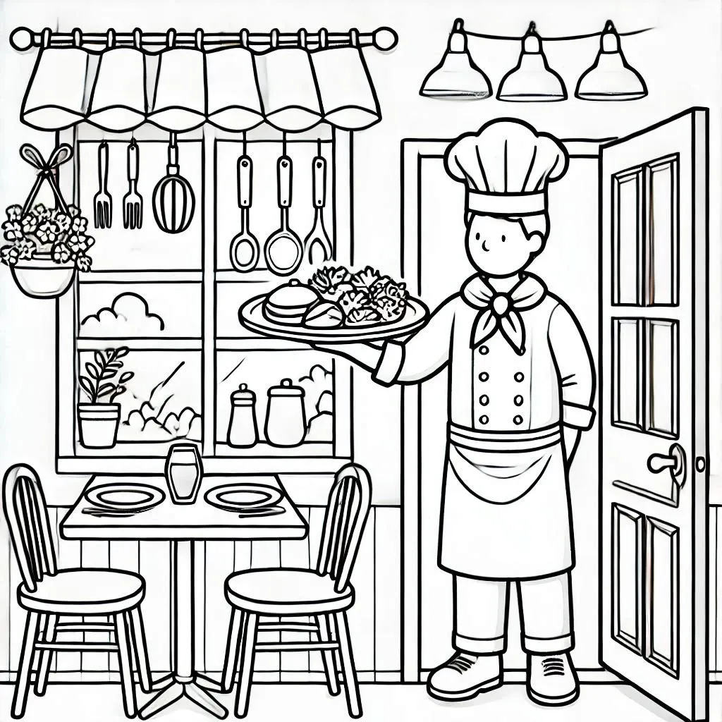 Restaurant Coloring Pages 15