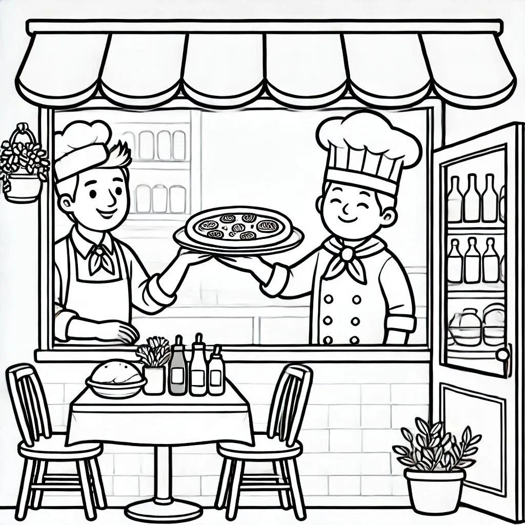 Restaurant Coloring Pages 16