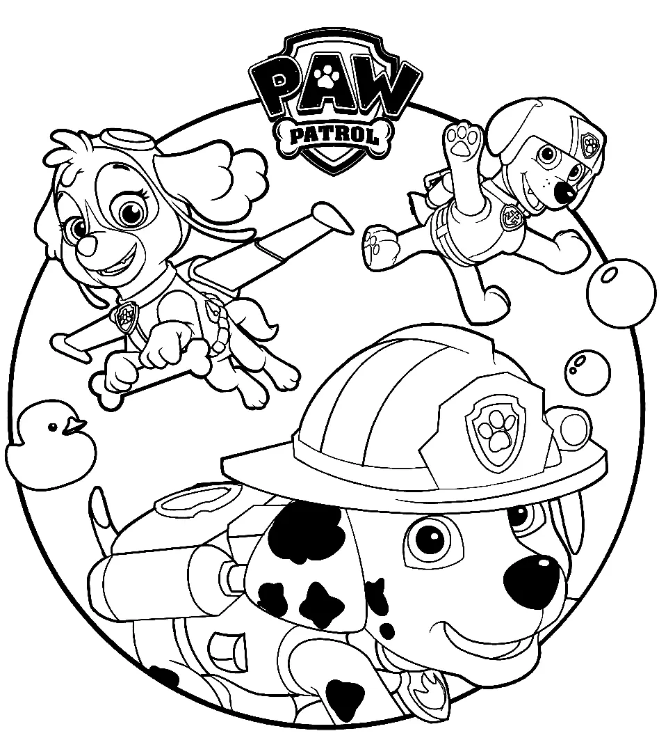 Ausmalbilder Rocky Paw Patrol 11