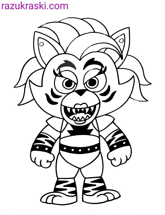 Desenhos de FNAF Roxanne Wolf Para Colorir 14