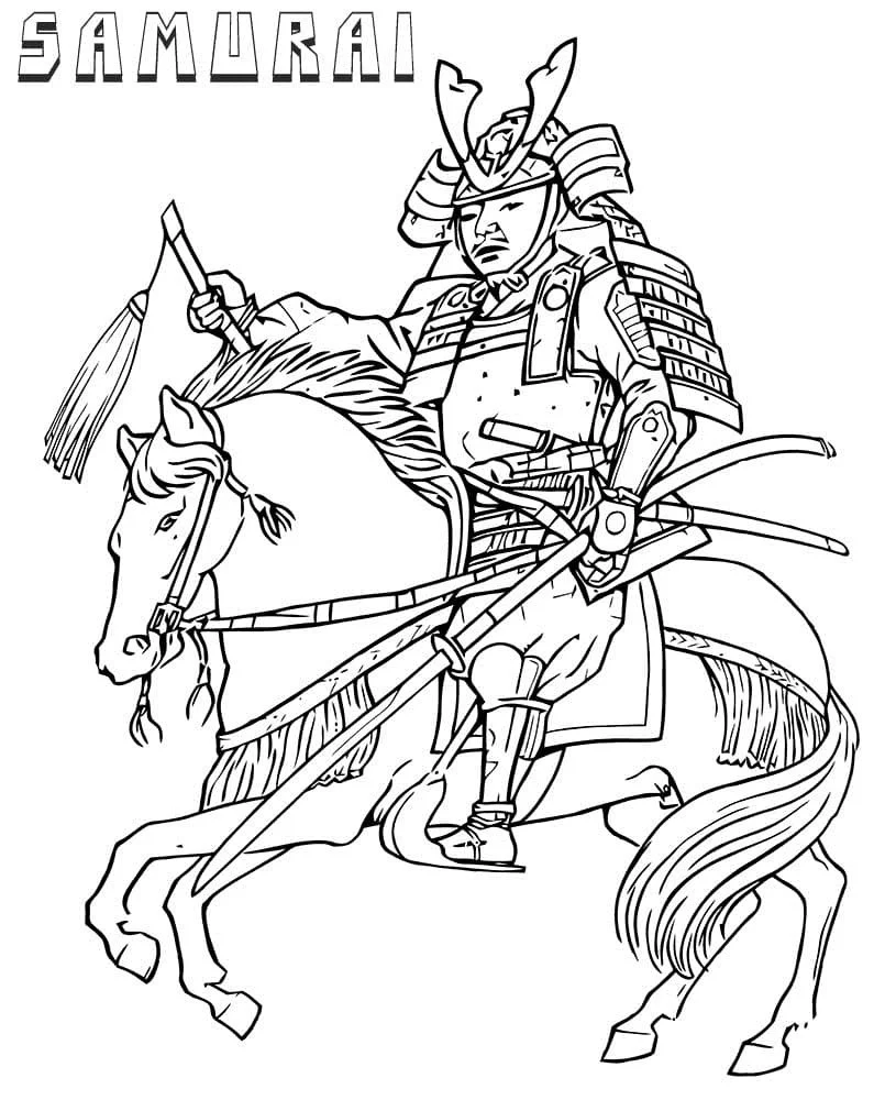 Desenhos de Samurai Para Colorir 90