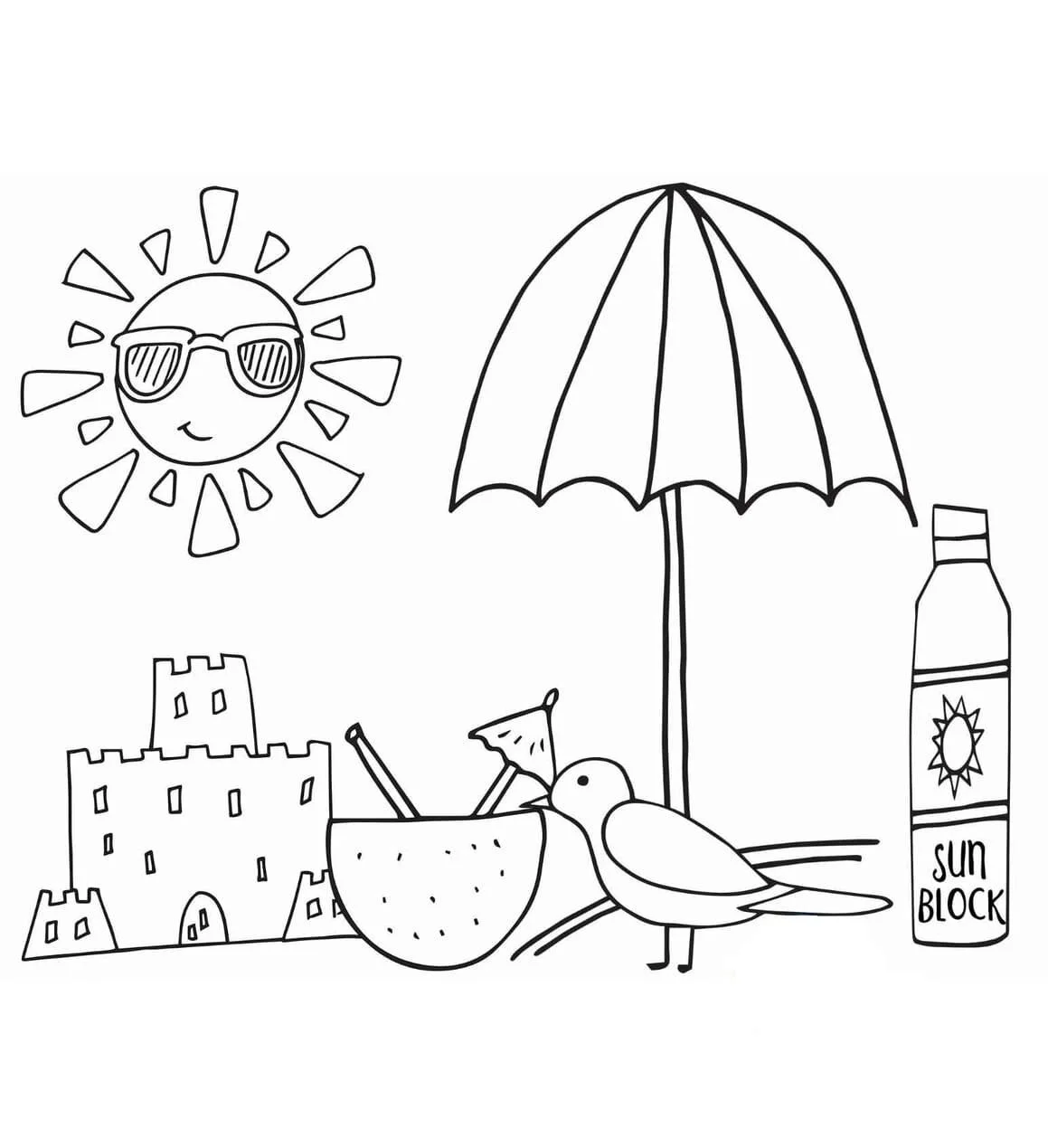 Desenhos de Castelo de Areia Para Colorir 12