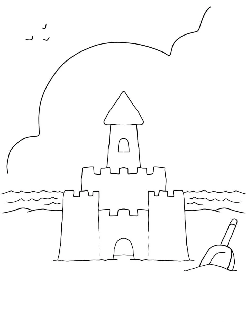 Desenhos de Castelo de Areia Para Colorir 26