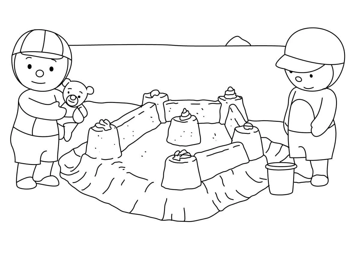 Desenhos de Castelo de Areia Para Colorir 9