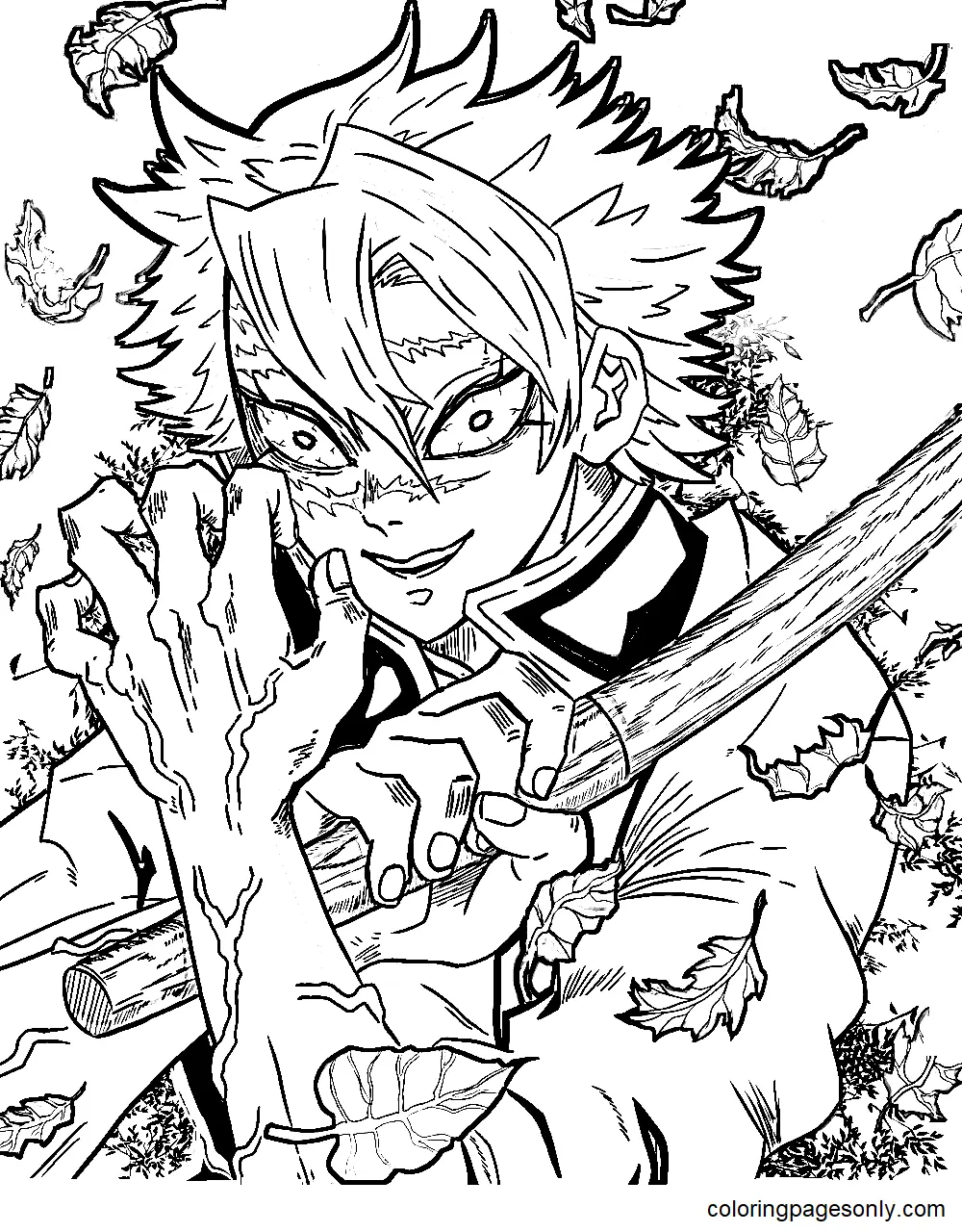 Sanemi Shinazugawa Ausmalbilder 2