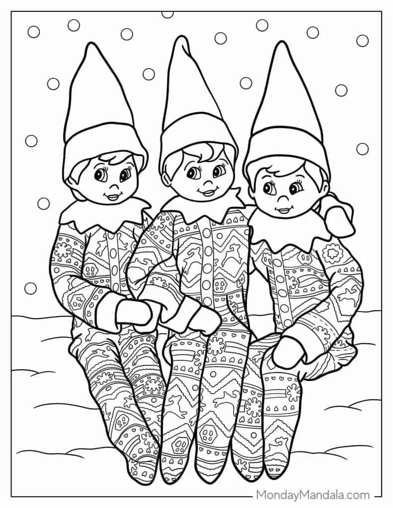 Weihnachtsmann und Elf Ausmalbilder