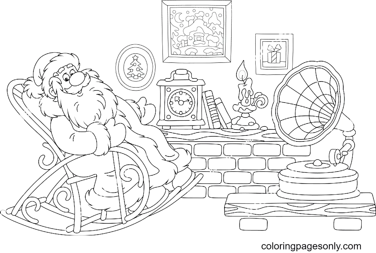 Papa Noel Para Colorear 122