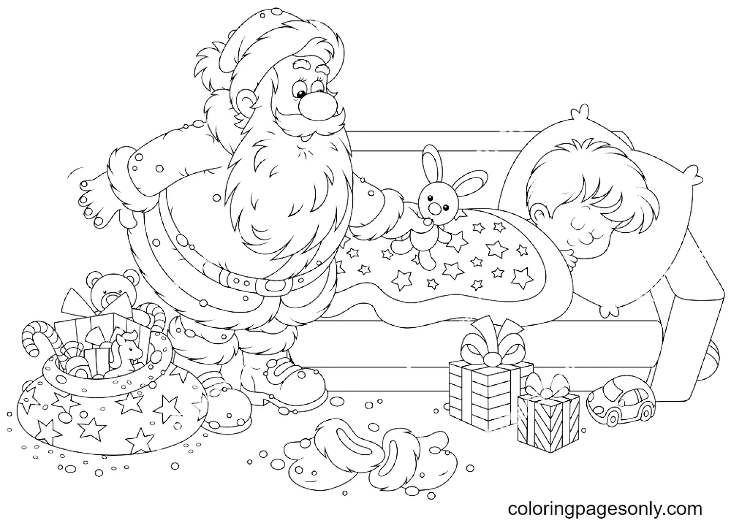 Papa Noel Para Colorear 128