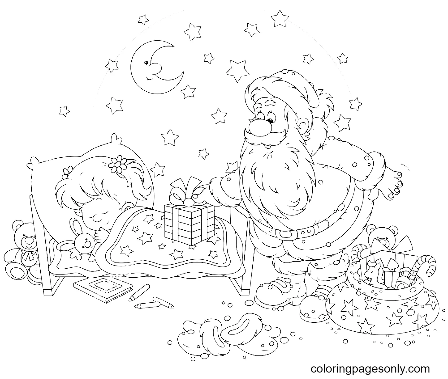 Papa Noel Para Colorear 139