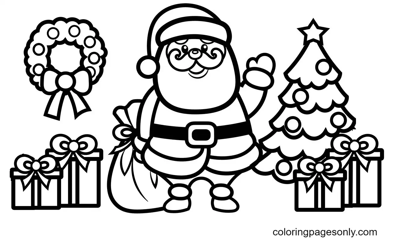 Papa Noel Para Colorear 6