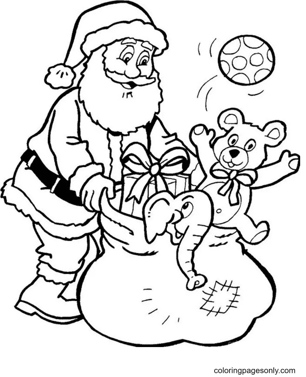Papa Noel Para Colorear 8