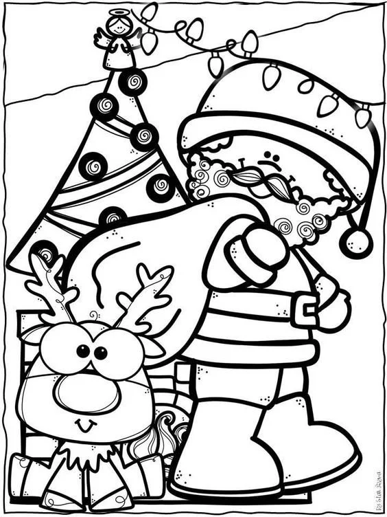 Papa Noel Para Colorear 96