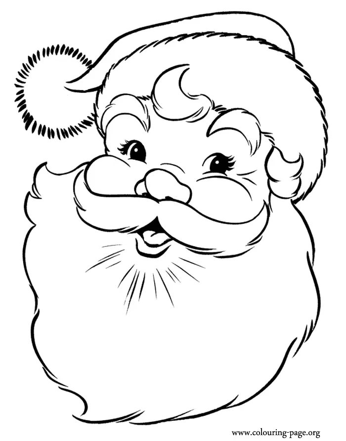 Desenhos de Rosto de Papai Noel Para Colorir 2