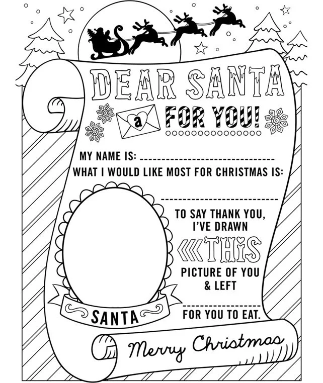 Santa List Coloring Pages 2