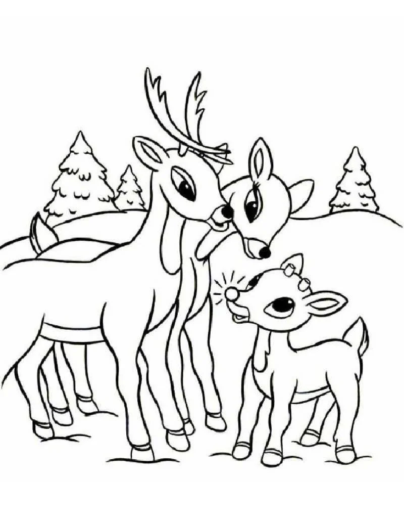 Desenhos de Renas Do Papai Noel Para Colorir 14