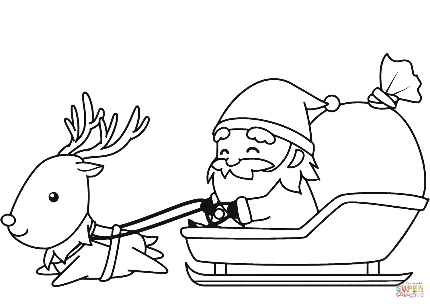 Desenhos de Renas Do Papai Noel Para Colorir 5