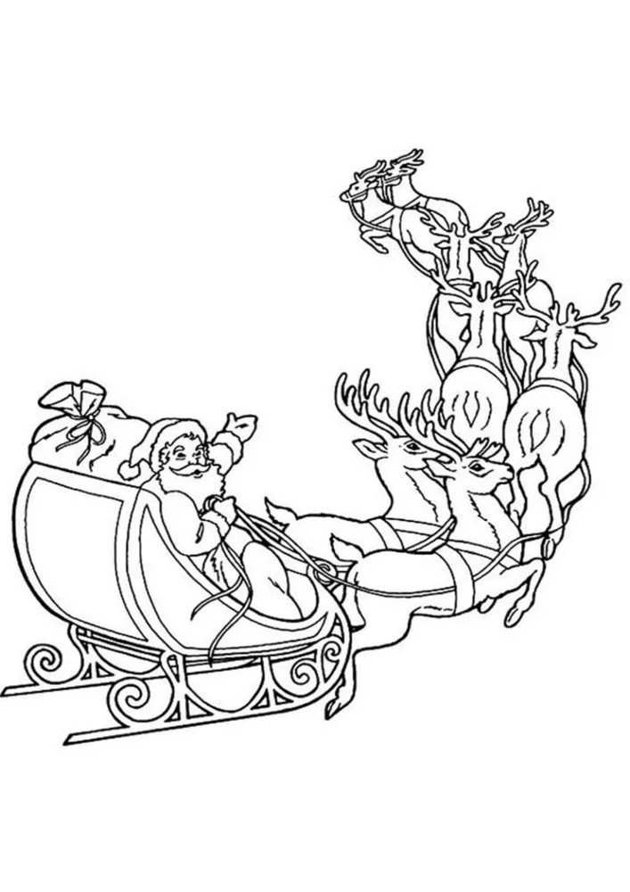 Desenhos de Renas Do Papai Noel Para Colorir 9