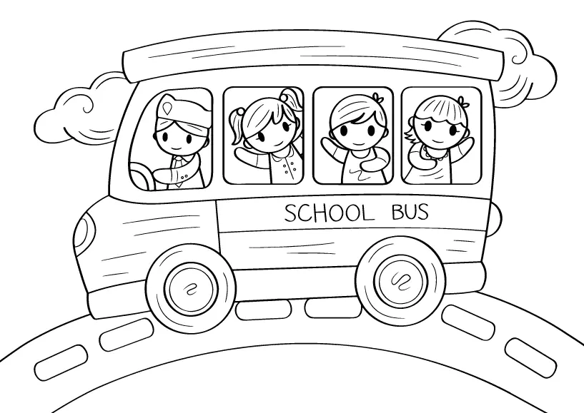 School Bus Coloring Pages 6