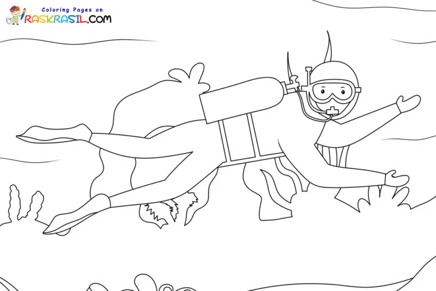Scuba Diving Coloring Pages 1