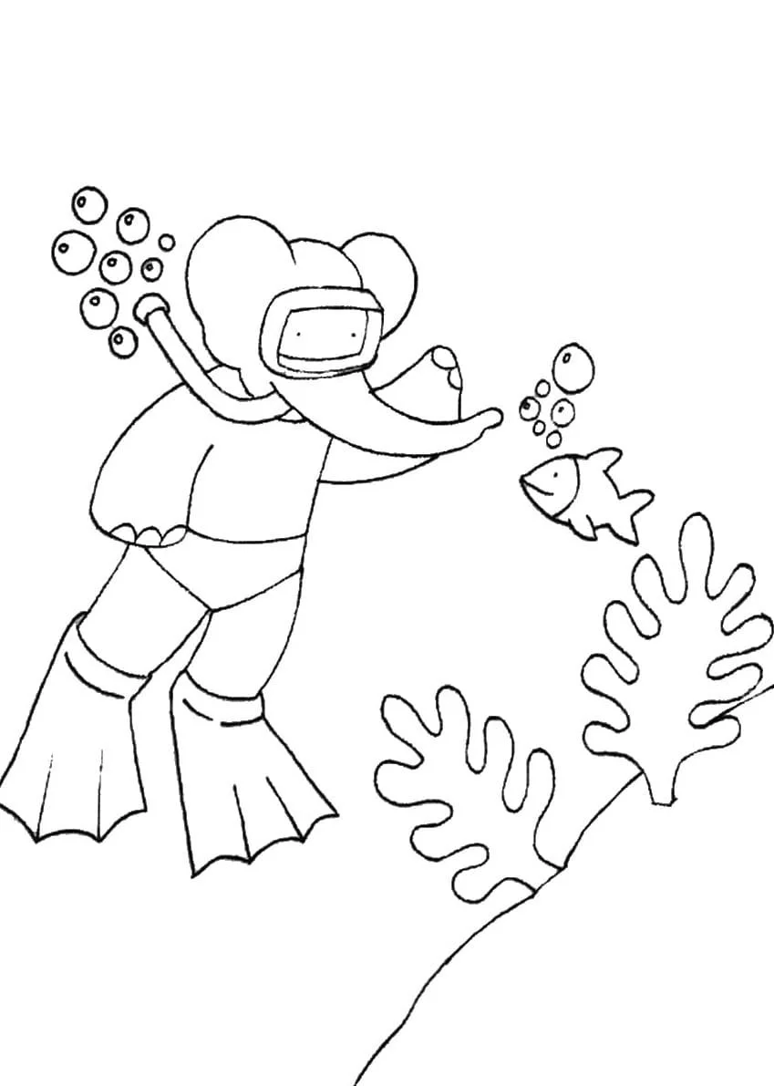 Scuba Diving Coloring Pages 14