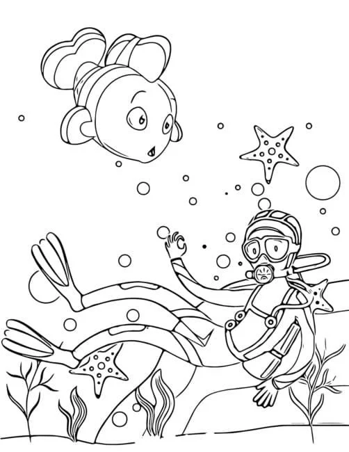 Scuba Diving Coloring Pages 23