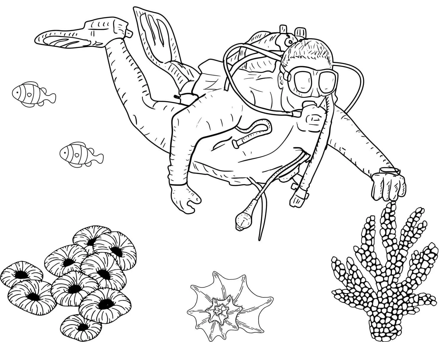 Scuba Diving Coloring Pages 29