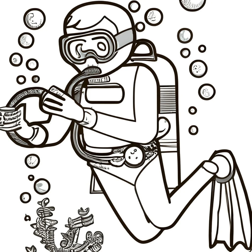 Desenhos de Mergulho Para Colorir 30