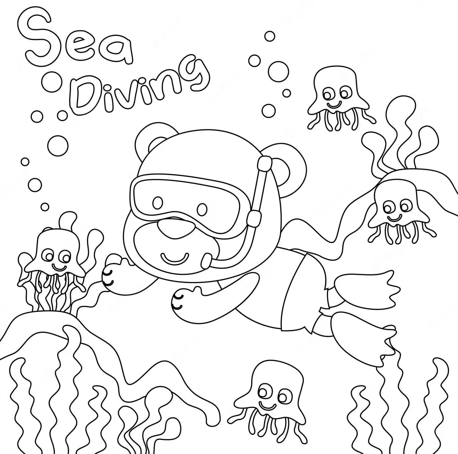 Scuba Diving Coloring Pages 32