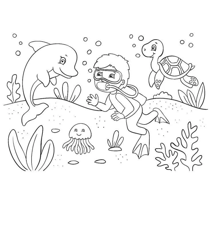 Scuba Diving Coloring Pages 41