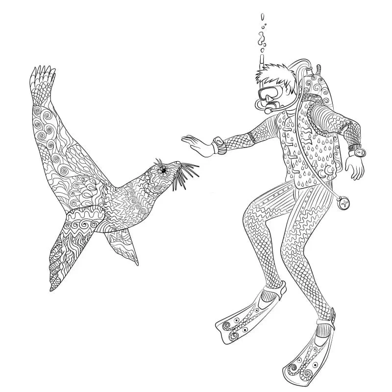 Scuba Diving Coloring Pages 42