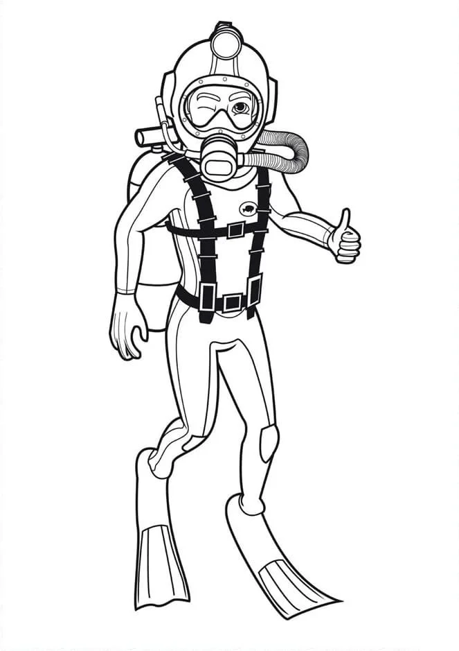 Desenhos de Mergulho Para Colorir 54