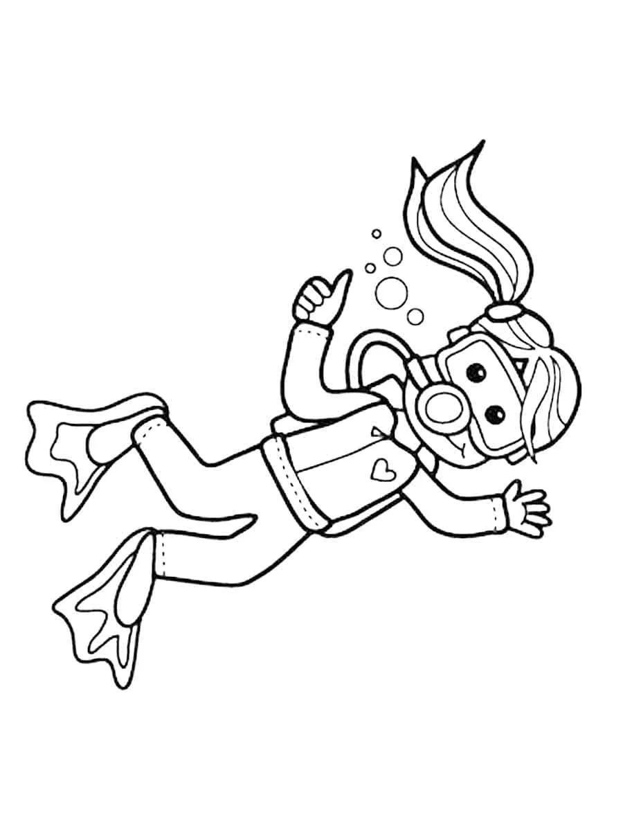 Scuba Diving Coloring Pages 9