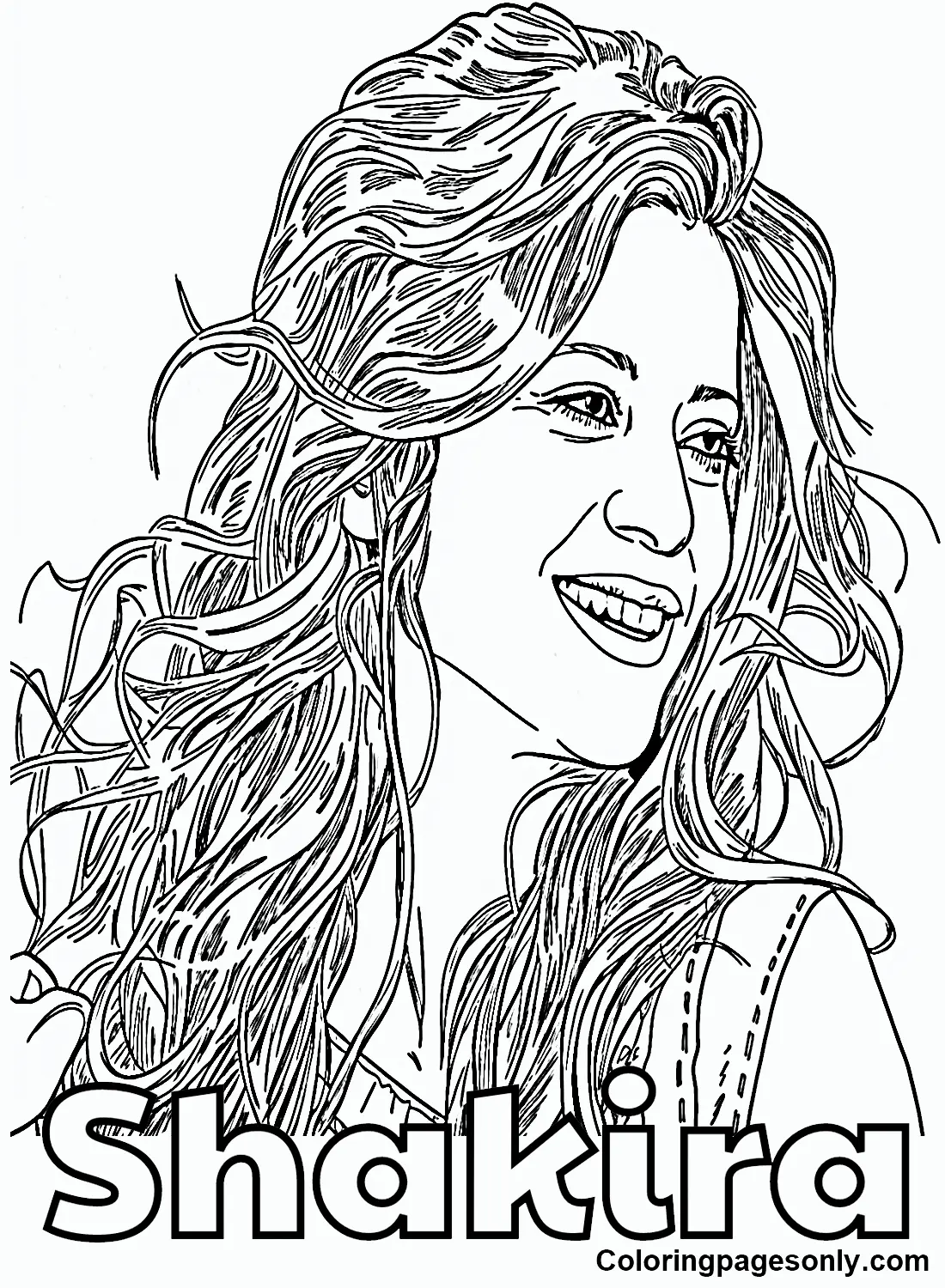Shakira Coloring Pages 3