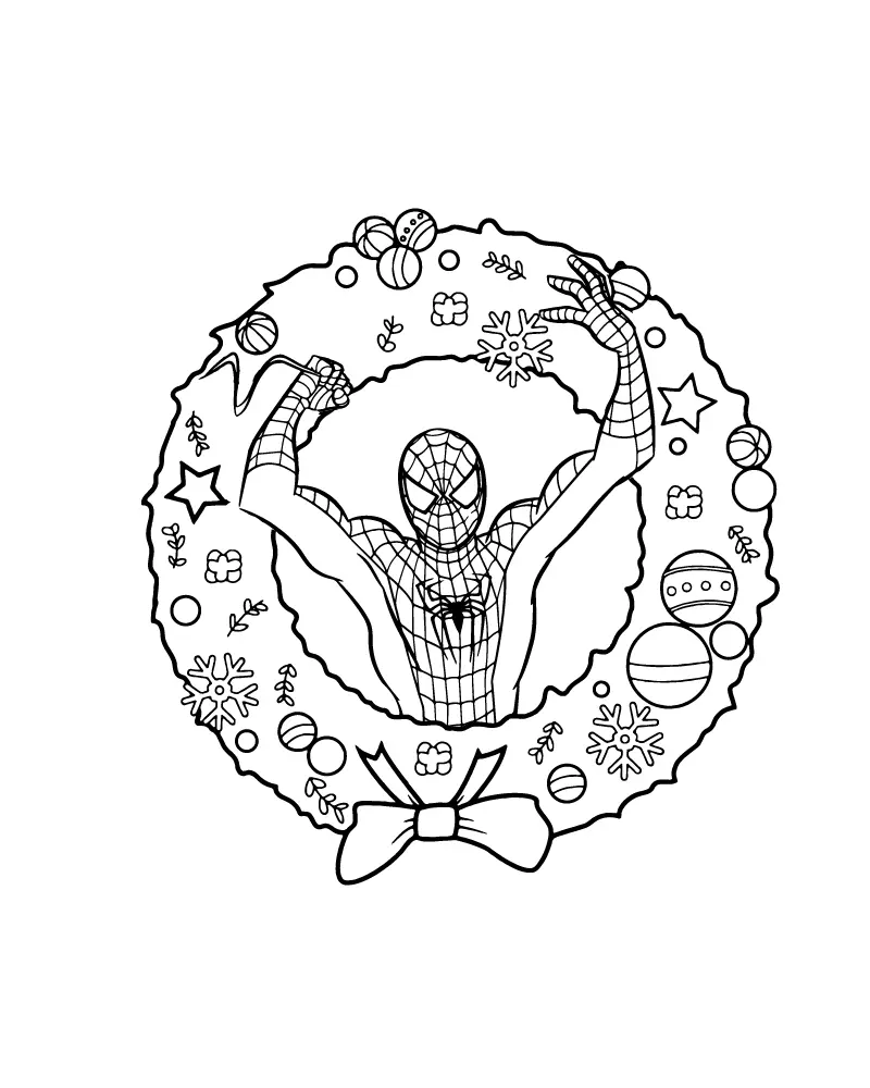 Spiderman Weihnachts-Ausmalbilder 13