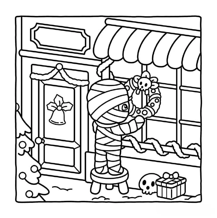 Pginas para colorear de Spooky Xmas 14