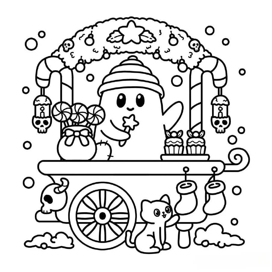 Gruselige Weihnachts-Ausmalbilder 17