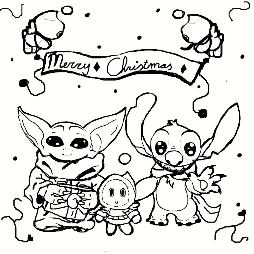 Desenhos de Stitch de Natal Para Colorir 15