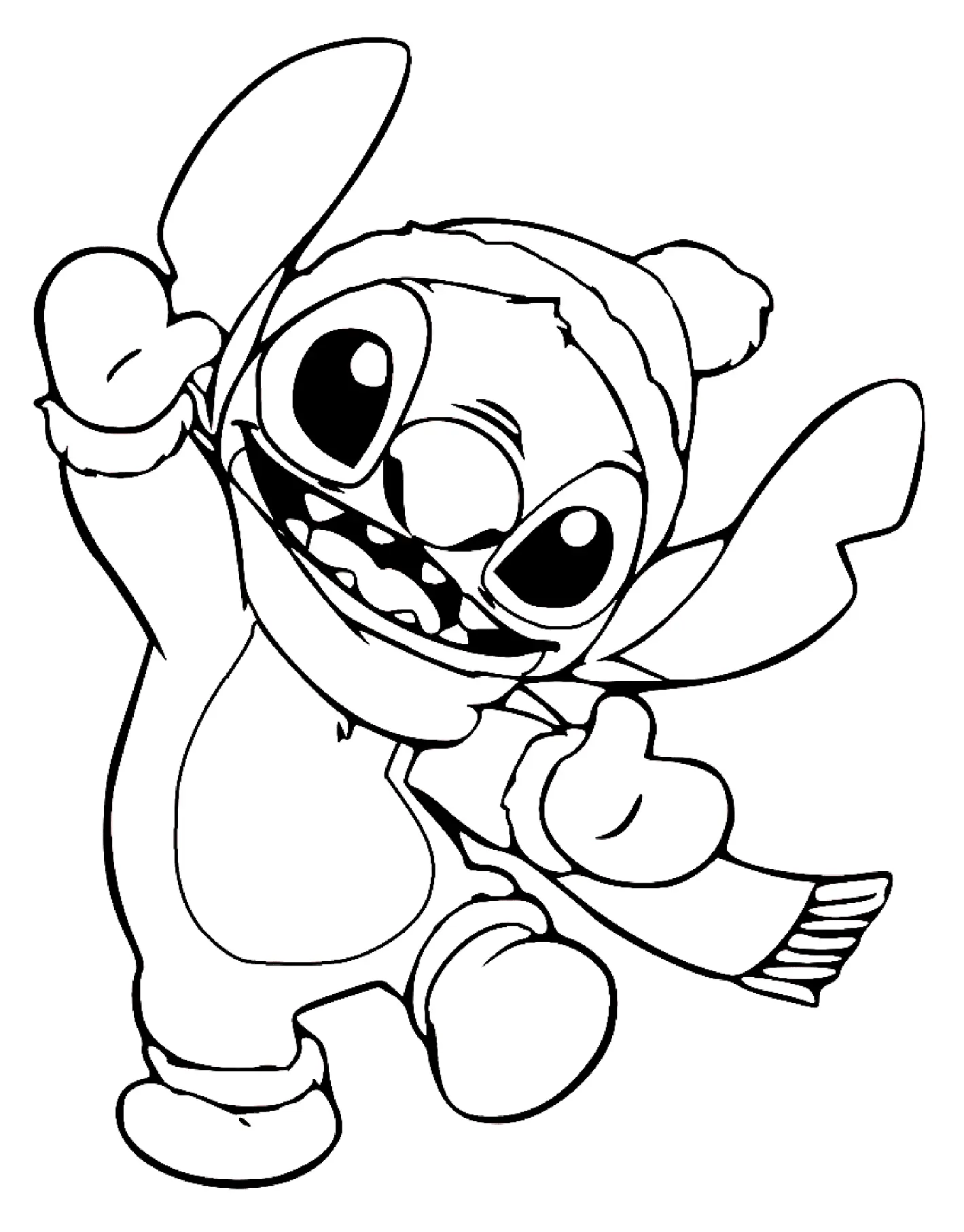 Desenhos de Stitch de Natal Para Colorir 9