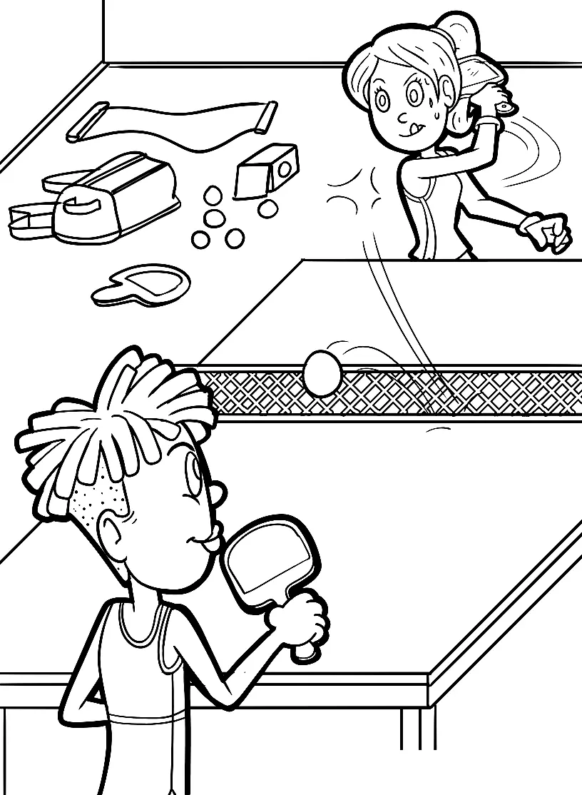 Desenhos de Tenis de Mesa Para Colorir 14