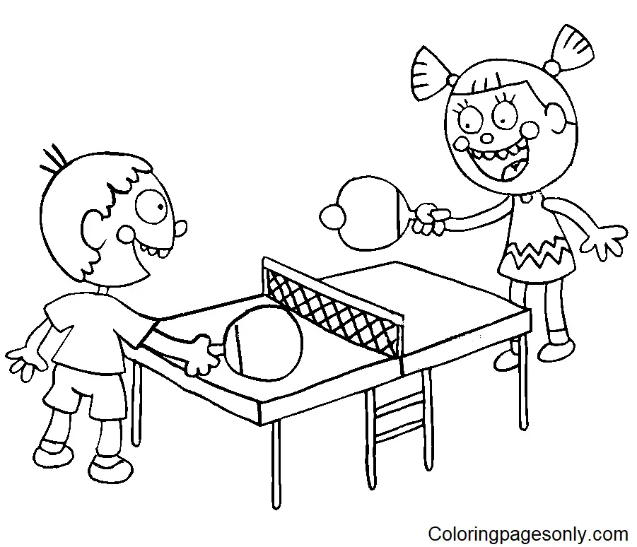 Desenhos de Tenis de Mesa Para Colorir 2