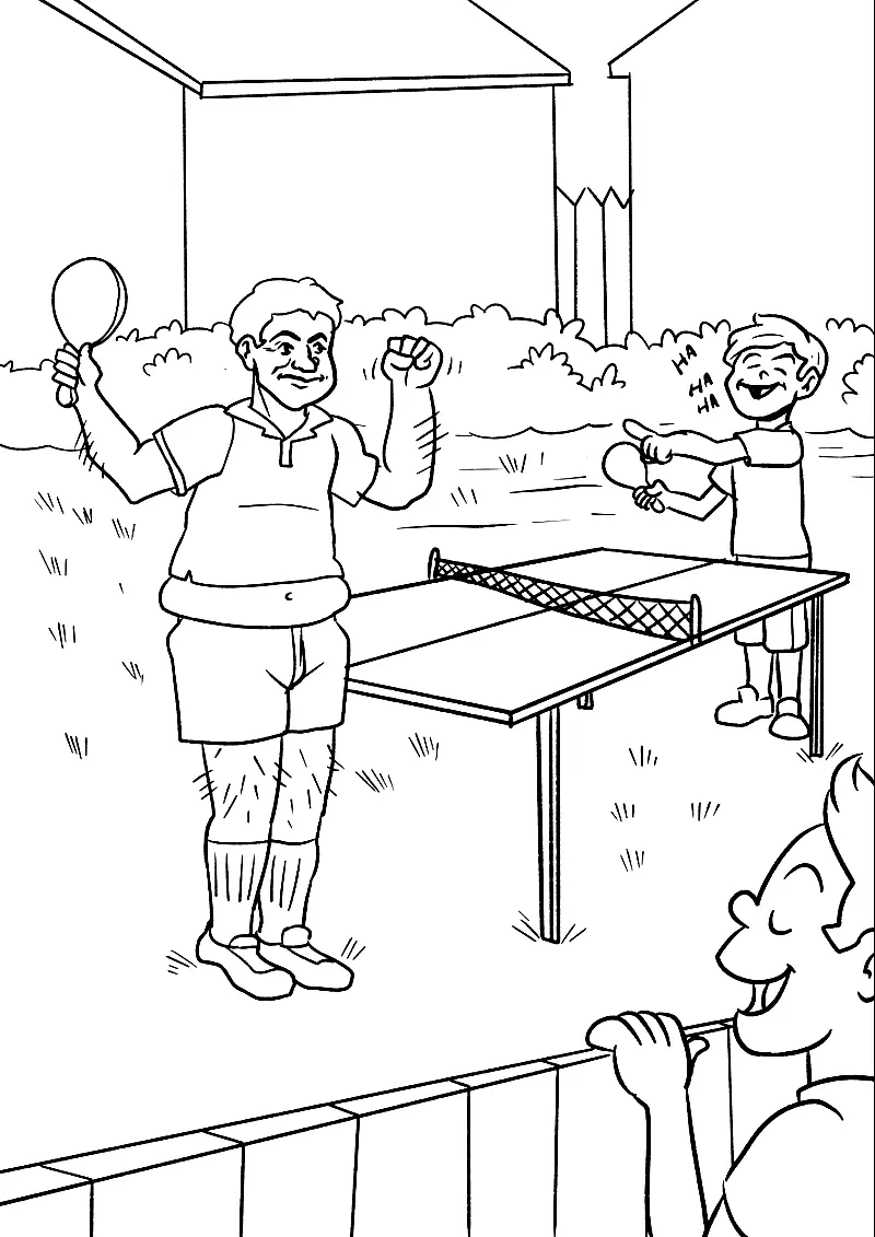 Desenhos de Tenis de Mesa Para Colorir 31