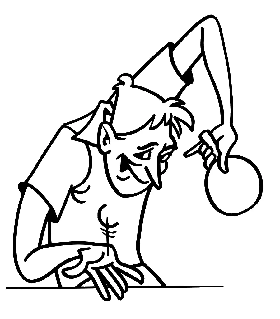Desenhos de Tenis de Mesa Para Colorir 32