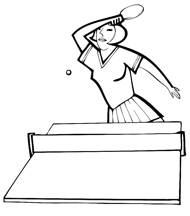 Desenhos de Tenis de Mesa Para Colorir 33
