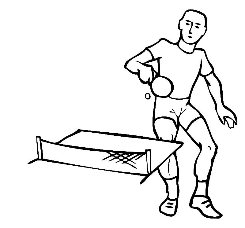 Desenhos de Tenis de Mesa Para Colorir 34