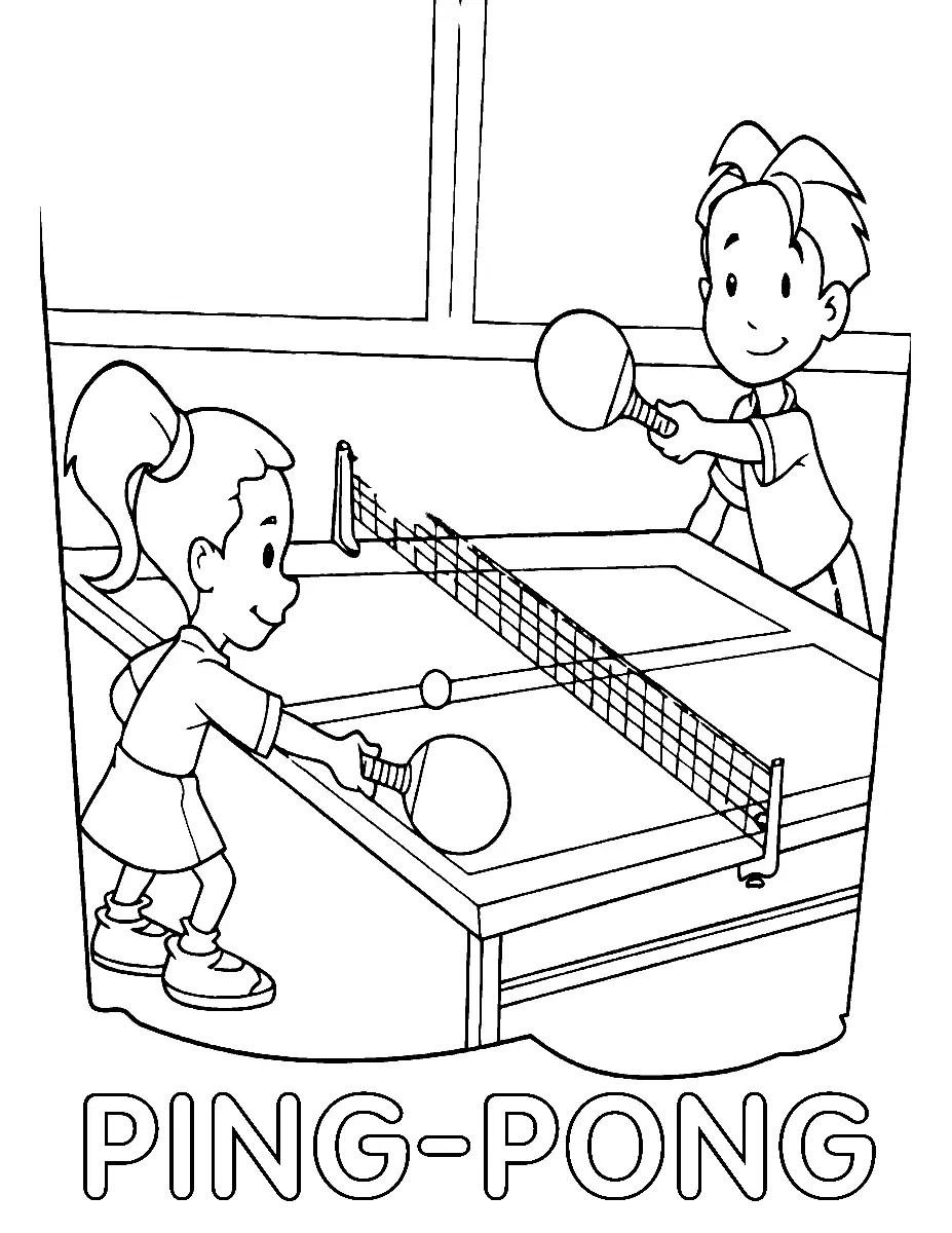 Desenhos de Tenis de Mesa Para Colorir 6