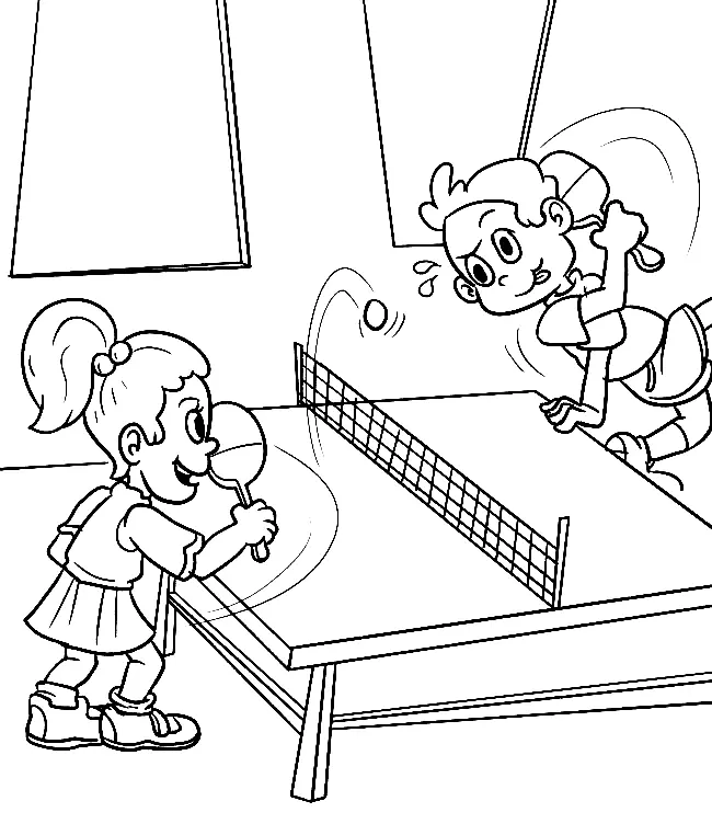 Desenhos de Tenis de Mesa Para Colorir 7