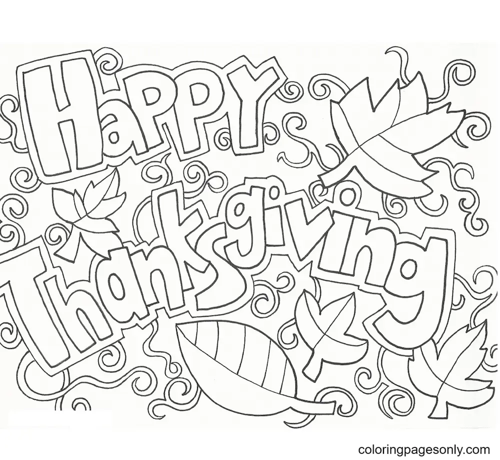 Desenhos de Thanksgiving Para Colorir 21
