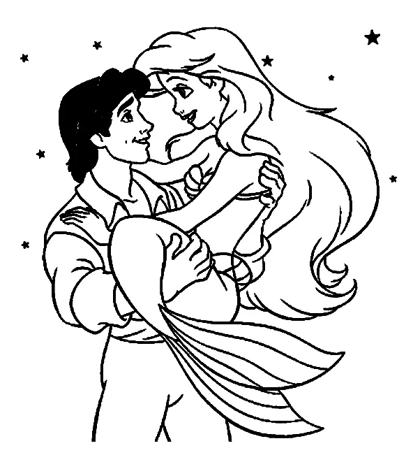 Desenhos de A Pequena Sereia para colorir 12